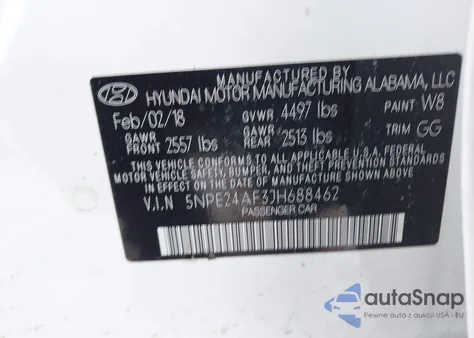 2018 Hyundai Sonata Se из США, поврежденный, VIN 5NPE24AF3JH688462